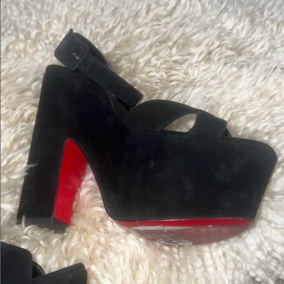Christian Louboutin SUPERYAZ 160 Suede Platform Heels Sandals Shoes - Picture 8 of 12